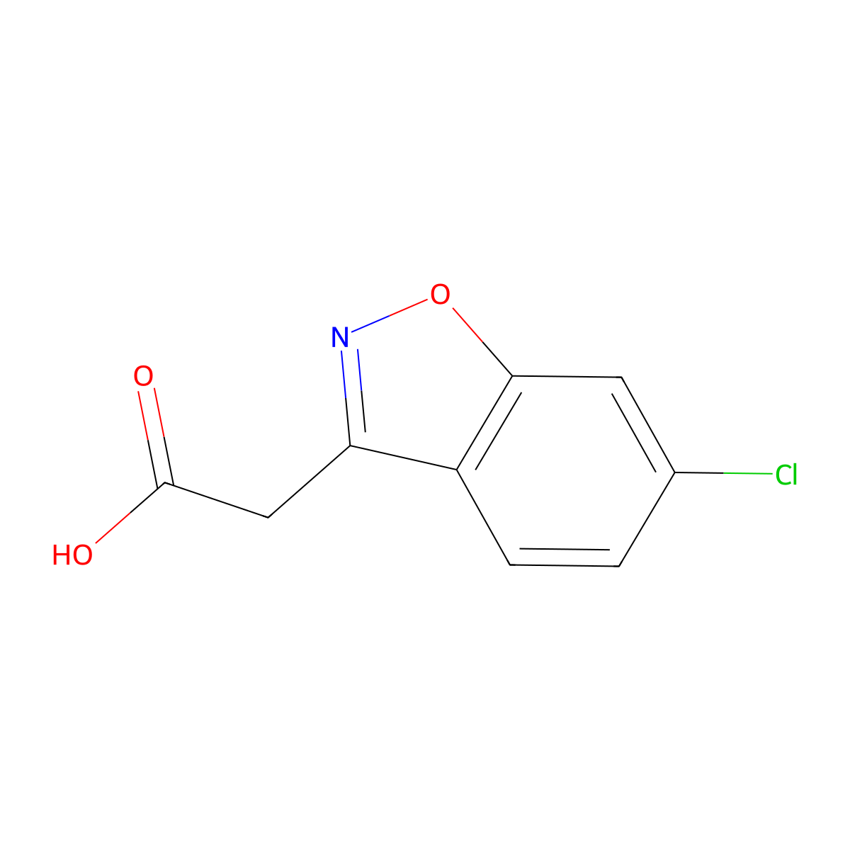 2-(6-Chloro-1,2-benzoxazol-3-yl)acetic acid molecular structure, CAS 147253-35-8