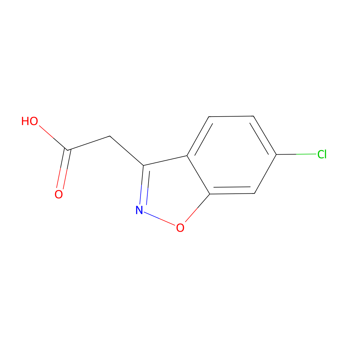 2-(6-Chloro-1,2-benzoxazol-3-yl)acetic acid molecular structure, CAS 147253-35-8