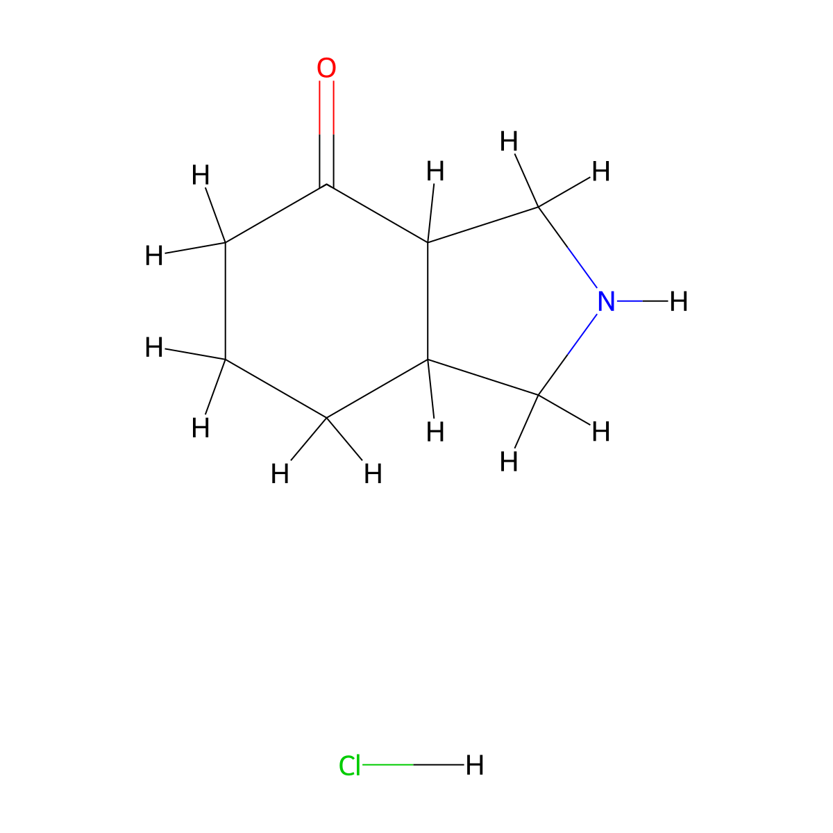 Octahydro-isoindol-4-one hydrochloride molecular structure, CAS 147253-53-0