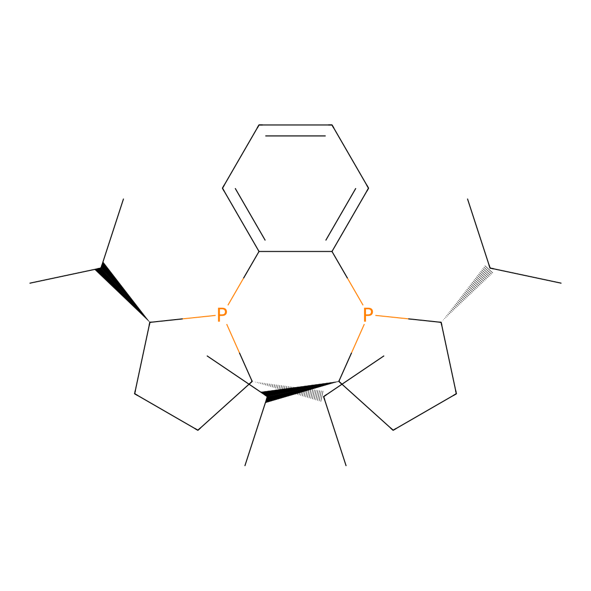 1,2-Bis((2S,5S)-2,5-diisopropylphospholan-1-yl)benzene , (S,S)-i-Pr-DUPHOS molecular structure, CAS 147253-69-8
