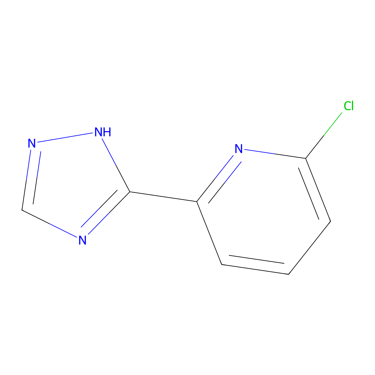2-chloro-6-(1H-1,2,4-triazol-3-yl)pyridine molecular structure, CAS 1472615-58-9