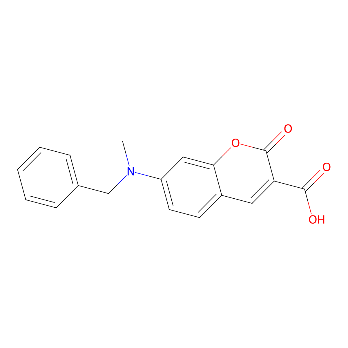 7-(N-benzyl-N-methylamino)-2-oxo-2H-chromene-3-carboxylic acid molecular structure, CAS 1472624-85-3