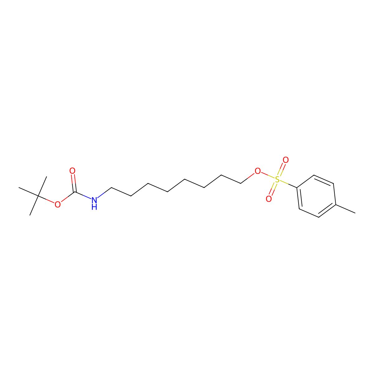 8-((Tert-butoxycarbonyl)amino)octyl 4-methylbenzenesulfonate molecular structure, CAS 1472656-81-7