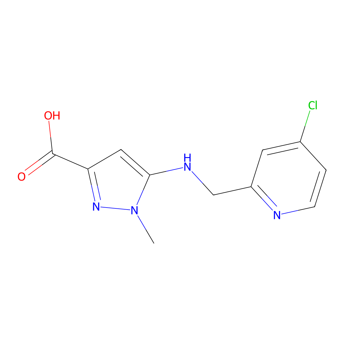 5-[(4-Chloro-2-pyridinyl)methylamino]-1-methyl-1H-pyrazole-3-carboxylic acid molecular structure, CAS 1472660-13-1