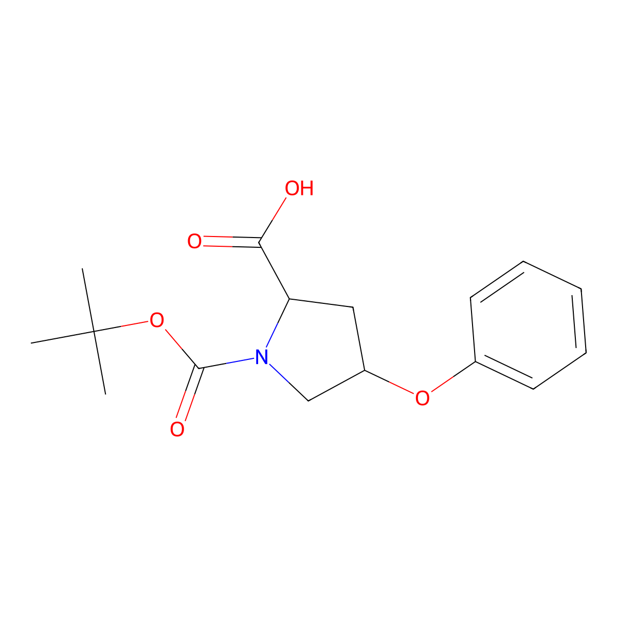 (2S,4R)-Boc-4-phenoxy-pyrrolidine-2-carboxylic acid molecular structure, CAS 147267-15-0