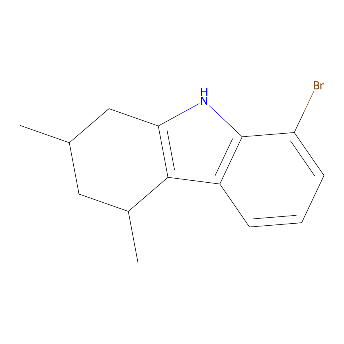 8-bromo-2,4-dimethyl-2,3,4,9-tetrahydro-1H-carbazole molecular structure, CAS 1472672-07-3