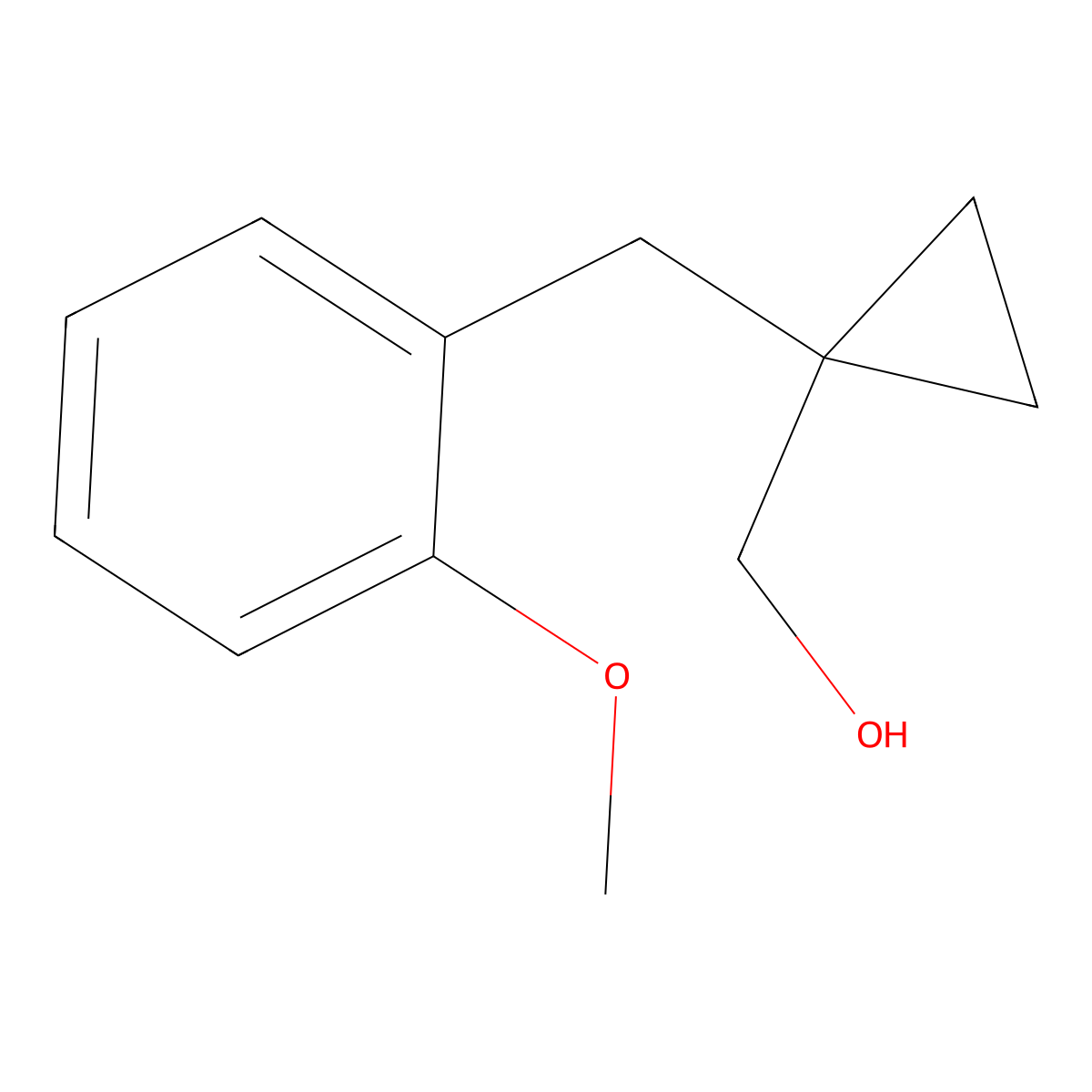 (1-(2-Methoxybenzyl)cyclopropyl)methanol molecular structure, CAS 1472678-63-9