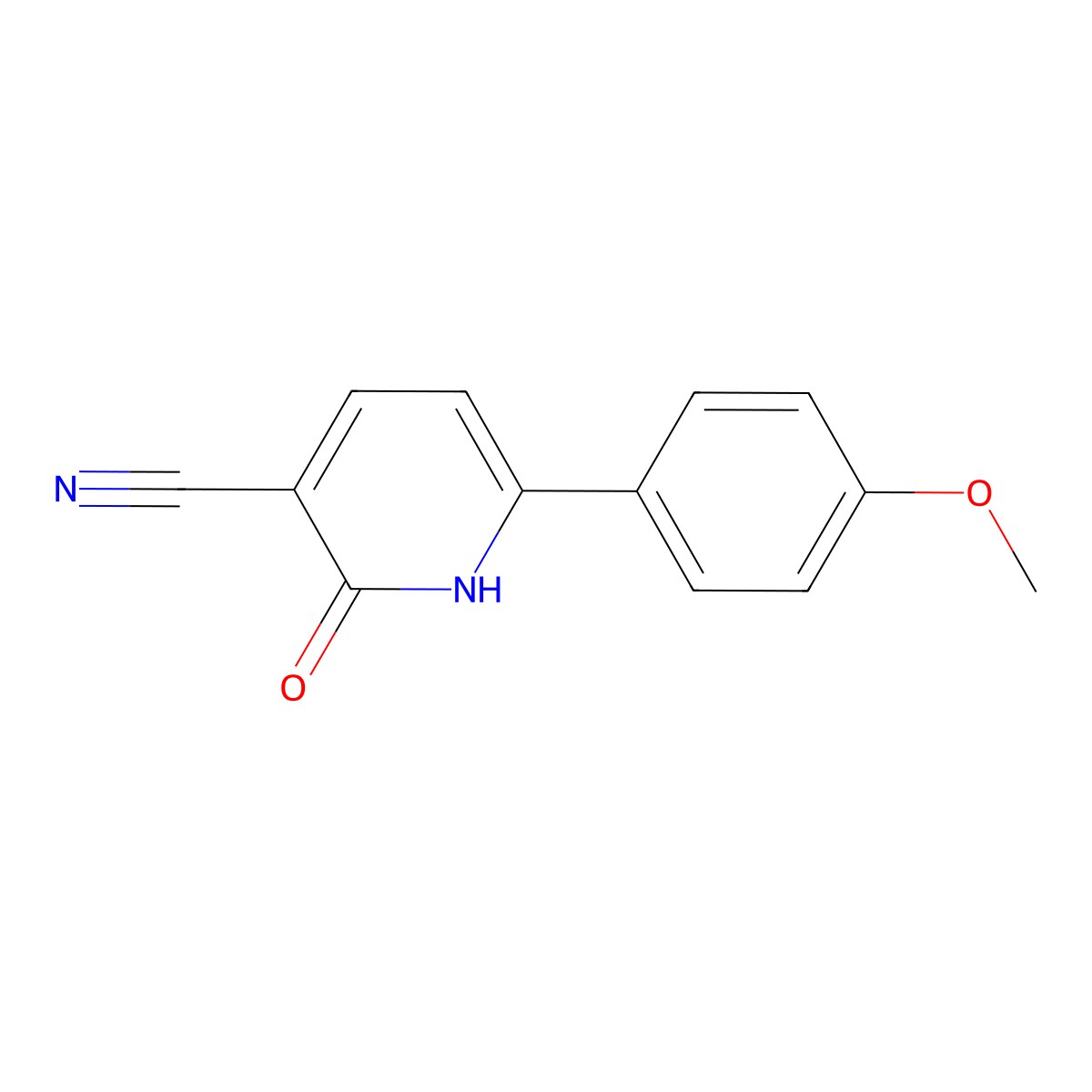 6-(4-Methoxyphenyl)-2-oxo-1,2-dihydropyridine-3-carbonitrile molecular structure, CAS 147269-06-5