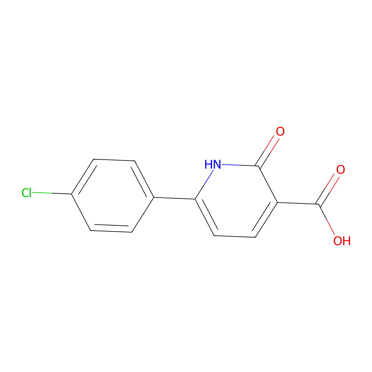 6-(4-Chlorophenyl)-2-oxo-1,2-dihydropyridine-3-carboxylic acid molecular structure, CAS 147269-16-7