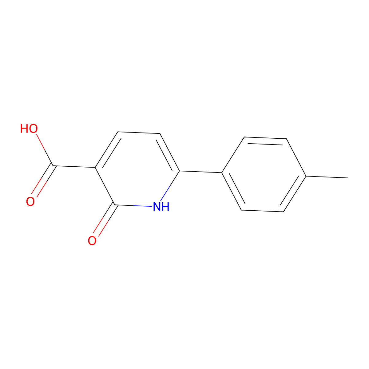 2-Hydroxy-6-(4-methylphenyl)pyridine-3-carboxylic acid molecular structure, CAS 147269-18-9
