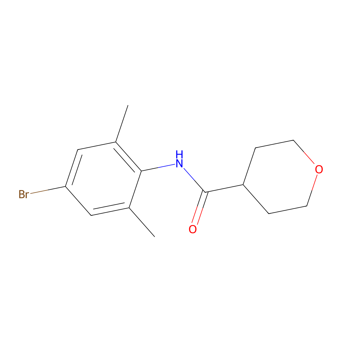 N-(4-Bromo-2,6-dimethylphenyl)tetrahydro-2H-pyran-4-carboxamide molecular structure, CAS 1472696-80-2