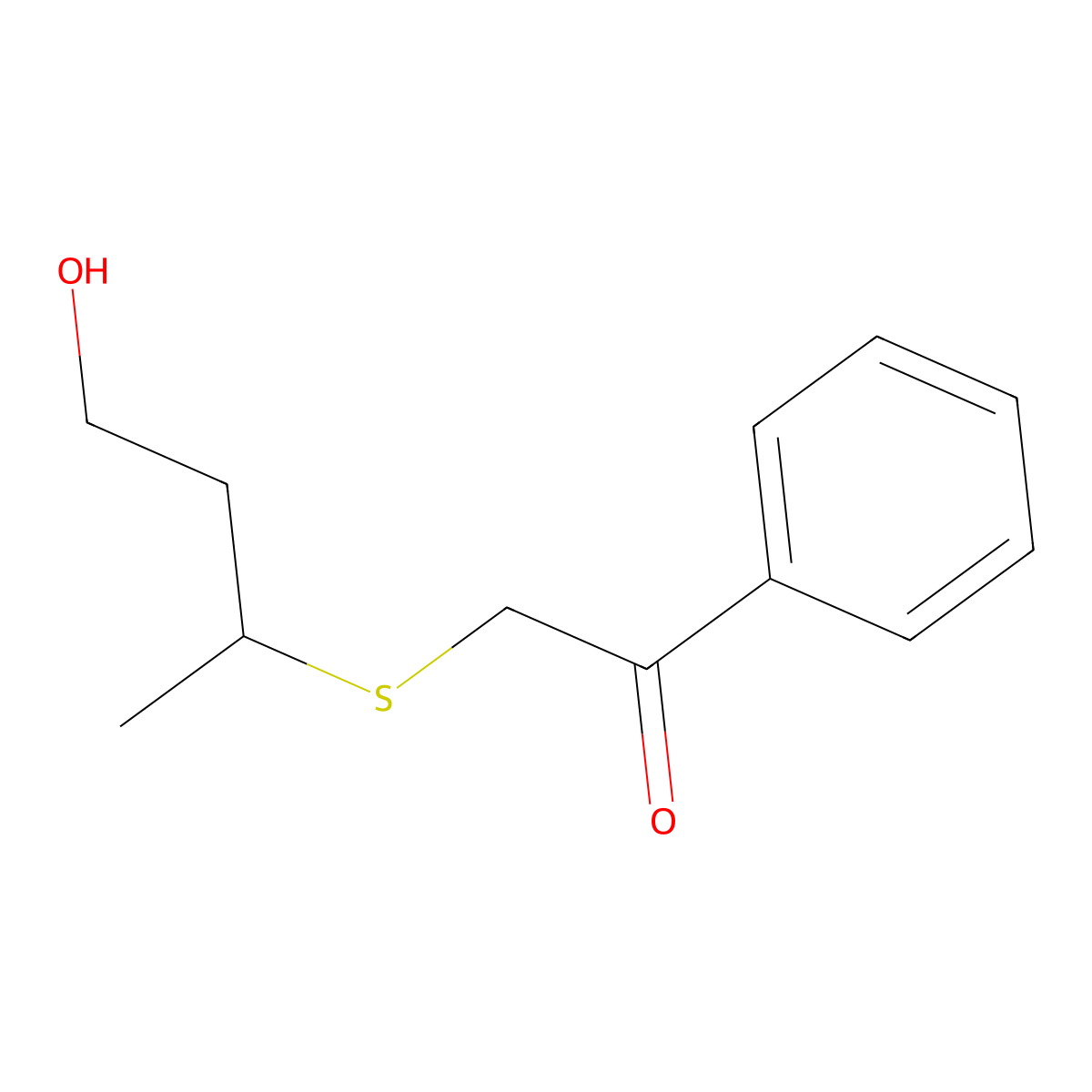 2-((4-Hydroxybutan-2-yl)thio)-1-phenylethan-1-one molecular structure, CAS 1472711-25-3