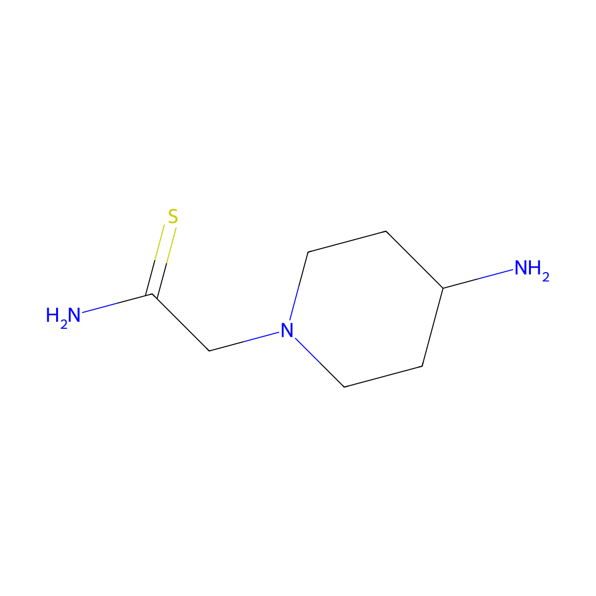 2-(4-Aminopiperidin-1-yl)ethanethioamide molecular structure, CAS 1472713-87-3