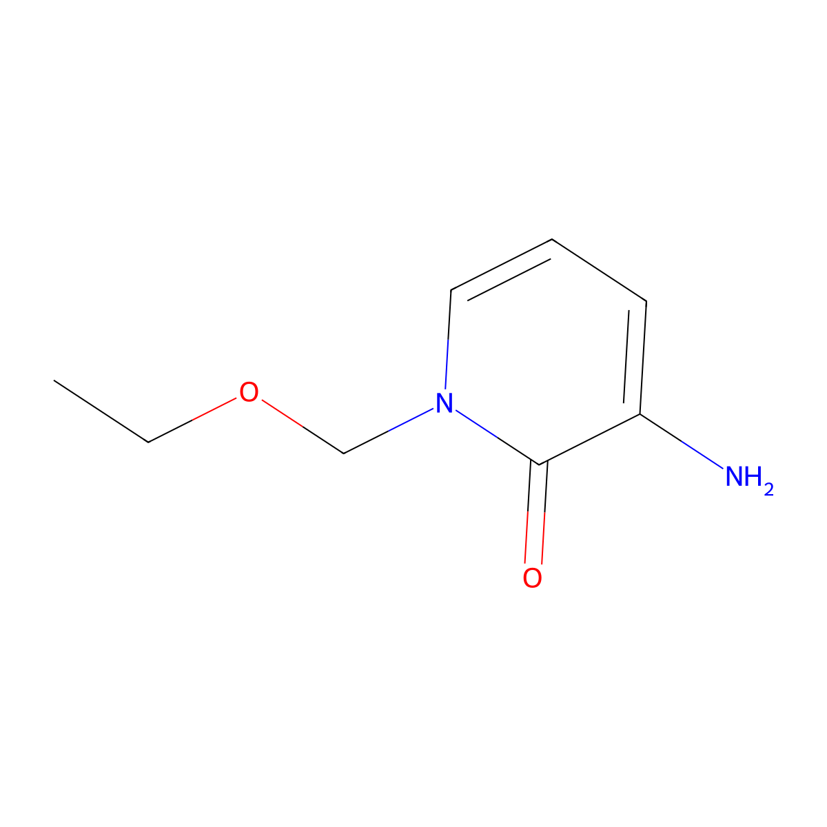 3-Amino-1-(ethoxymethyl)-1,2-dihydropyridin-2-one molecular structure, CAS 1472729-56-8