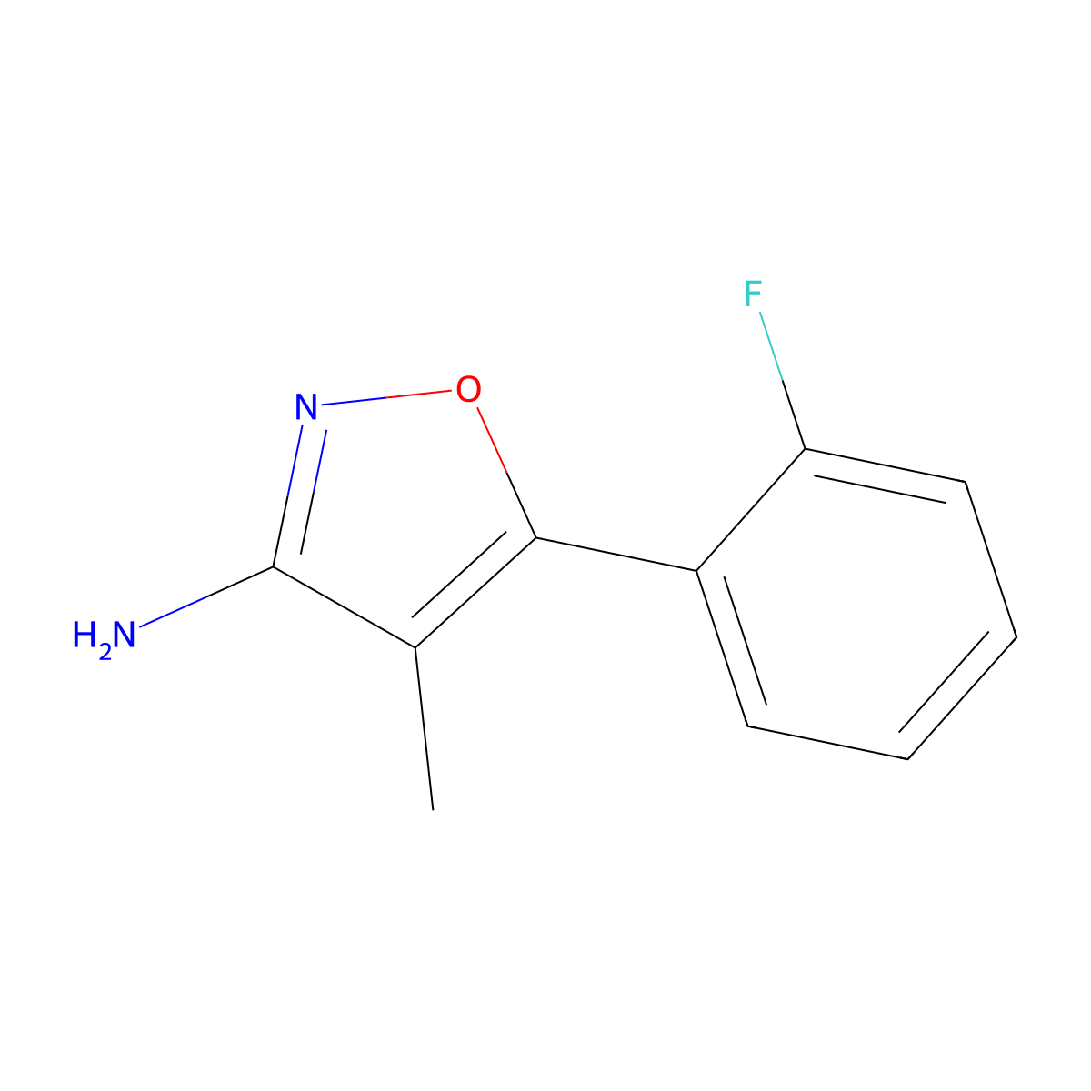 5-(2-Fluorophenyl)-4-methyl-1,2-oxazol-3-amine molecular structure, CAS 1472730-27-0