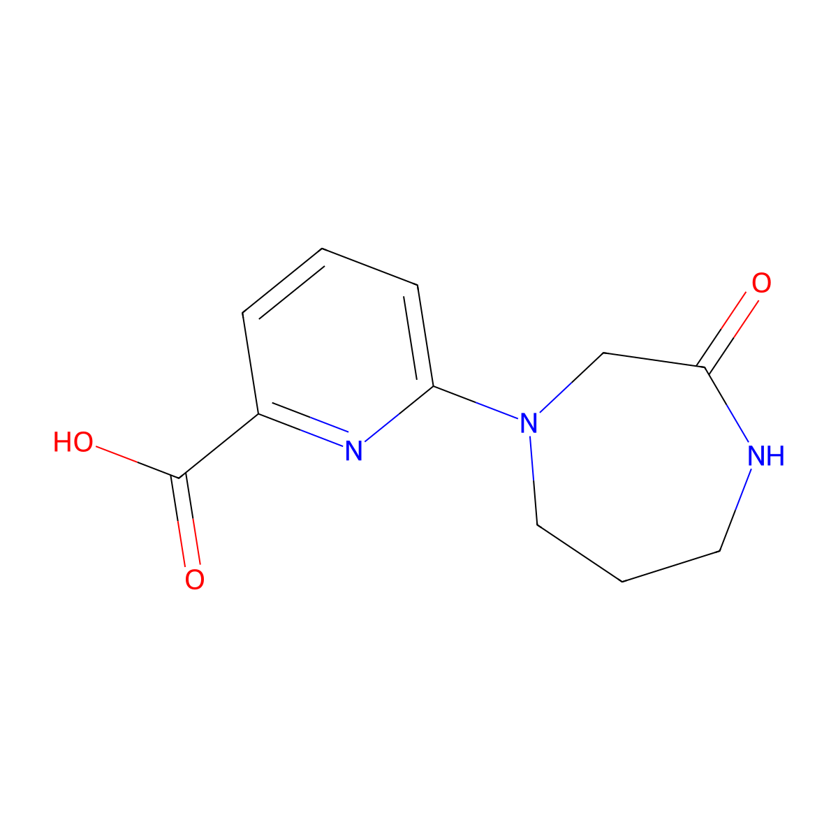 6-(3-Oxo-1,4-diazepan-1-yl)picolinic acid molecular structure, CAS 1472731-34-2