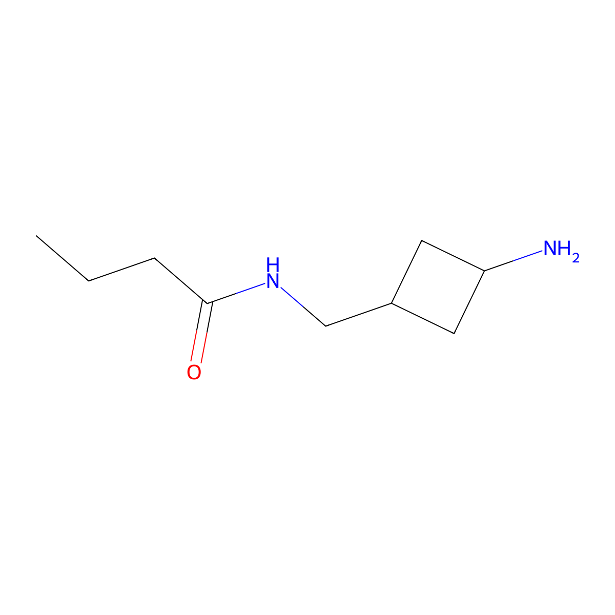 N-[(3-aminocyclobutyl)methyl]butanamide molecular structure, CAS 1472735-04-8