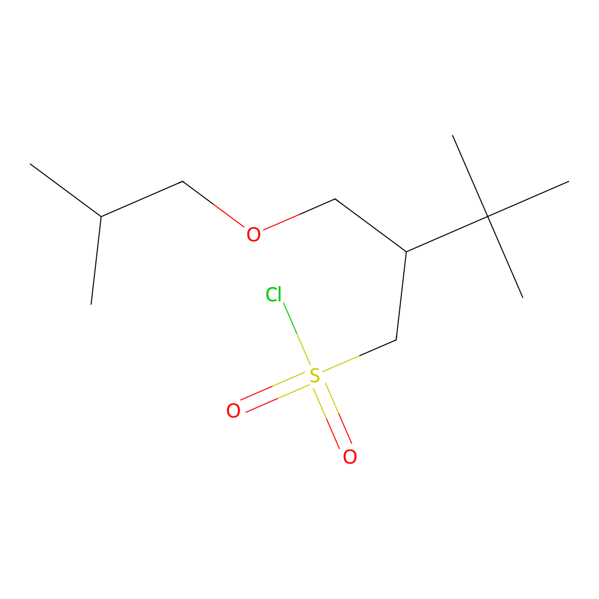 2-(Isobutoxymethyl)-3,3-dimethylbutane-1-sulfonyl chloride molecular structure, CAS 1472750-83-6