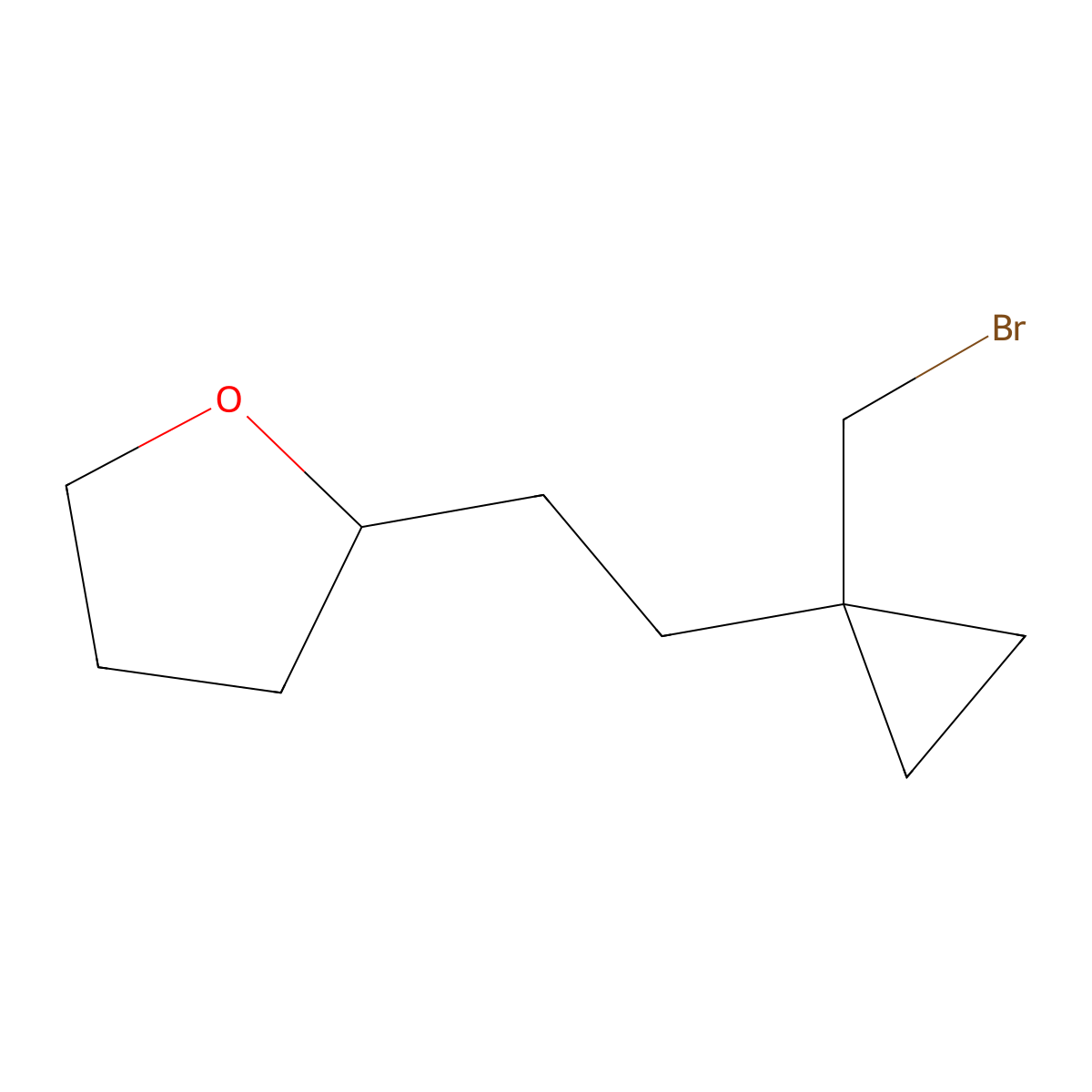 2-{2-[1-(Bromomethyl)cyclopropyl]ethyl}oxolane molecular structure, CAS 1472753-50-6