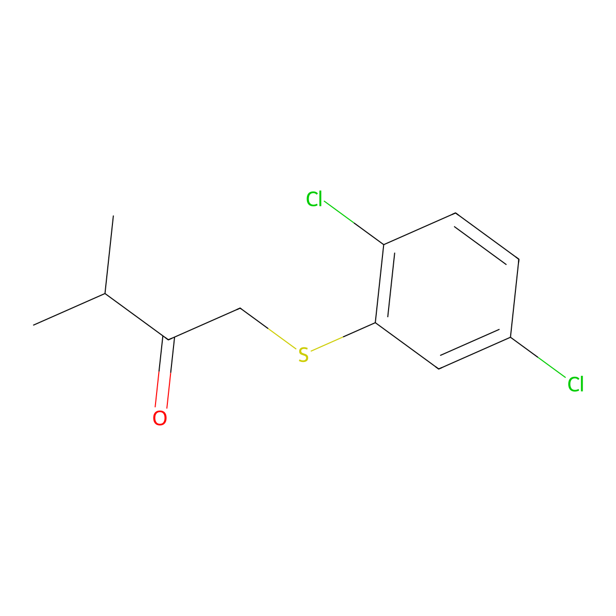 1-((2,5-Dichlorophenyl)thio)-3-methylbutan-2-one molecular structure, CAS 1472757-49-5