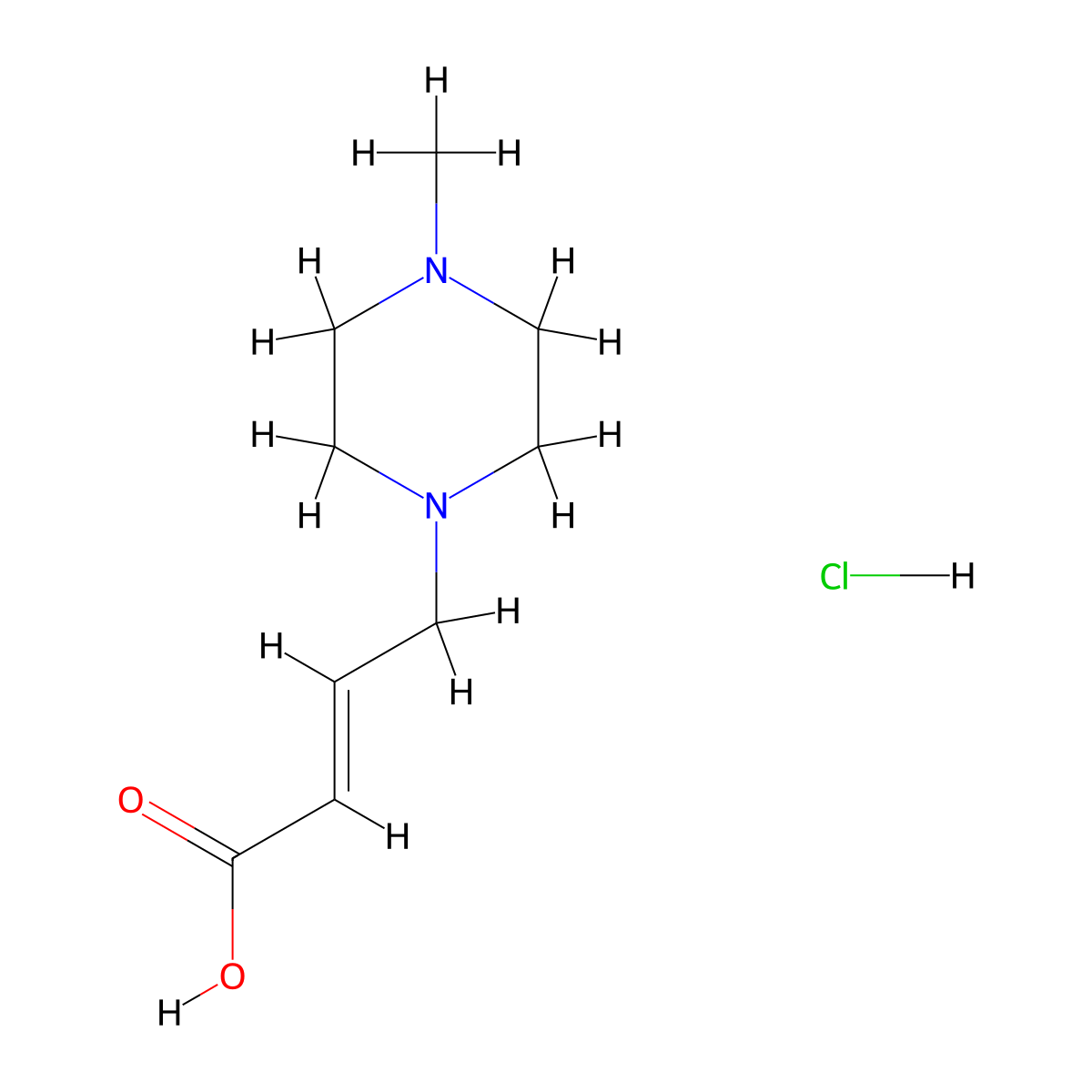 (E)-4-(4-Methylpiperazin-1-yl)but-2-enoic acid hydrochloride molecular structure, CAS 1472802-56-4