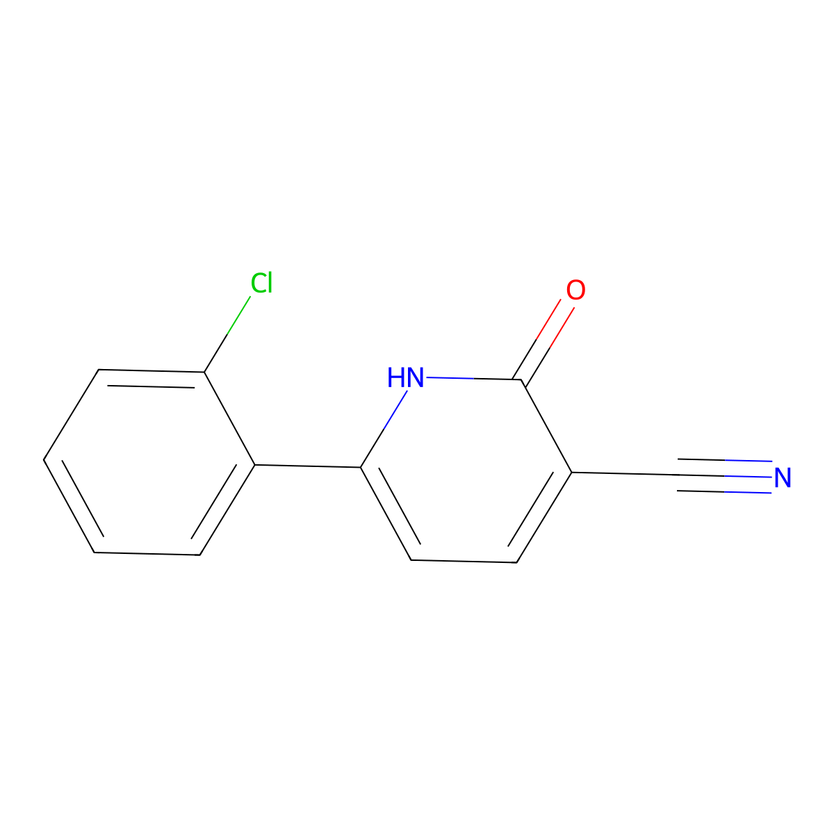 6-(2-Chlorophenyl)-2-oxo-1,2-dihydropyridine-3-carbonitrile molecular structure, CAS 147283-46-3