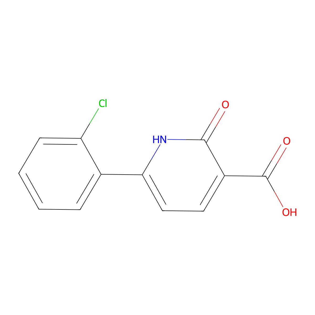 6-(2-Chlorophenyl)-1,2-dihydro-2-oxo-3-pyridinecarboxylic acid molecular structure, CAS 147283-47-4