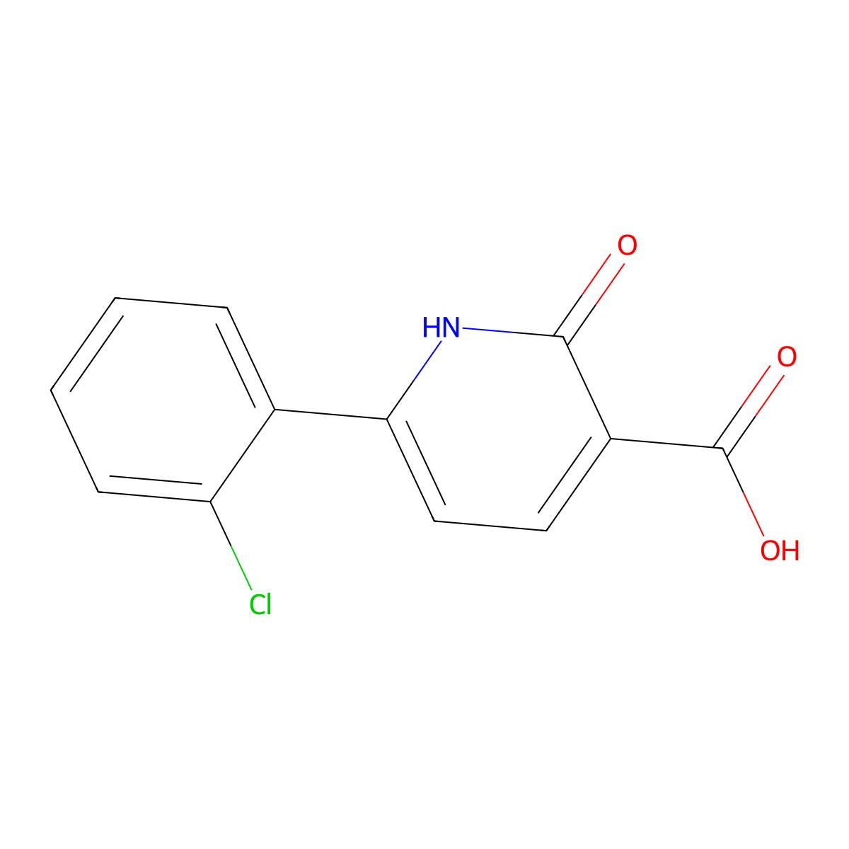 6-(2-Chlorophenyl)-1,2-dihydro-2-oxo-3-pyridinecarboxylic acid molecular structure, CAS 147283-47-4