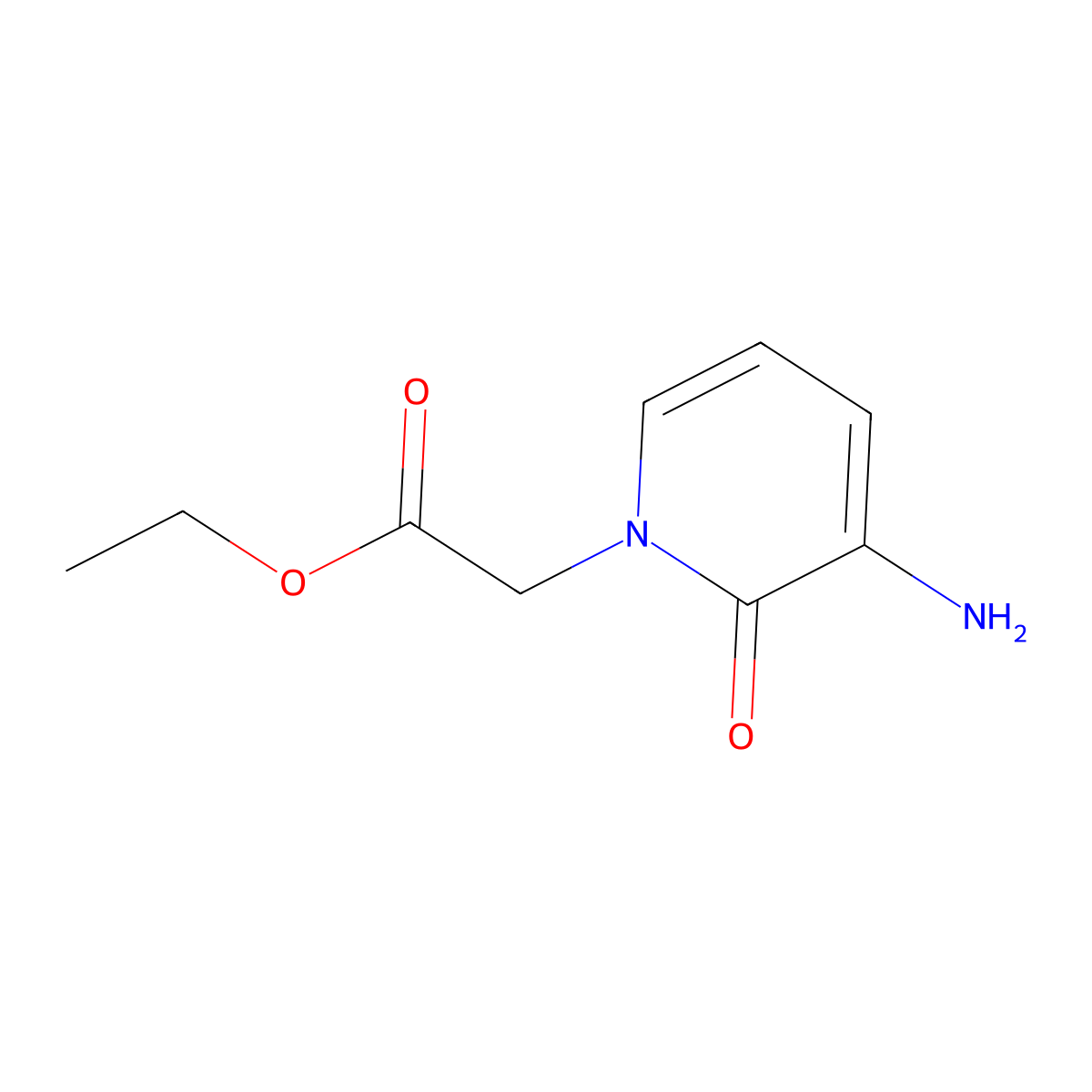 Ethyl 2-(3-amino-2-oxo-1,2-dihydropyridin-1-yl)acetate molecular structure, CAS 147283-74-7