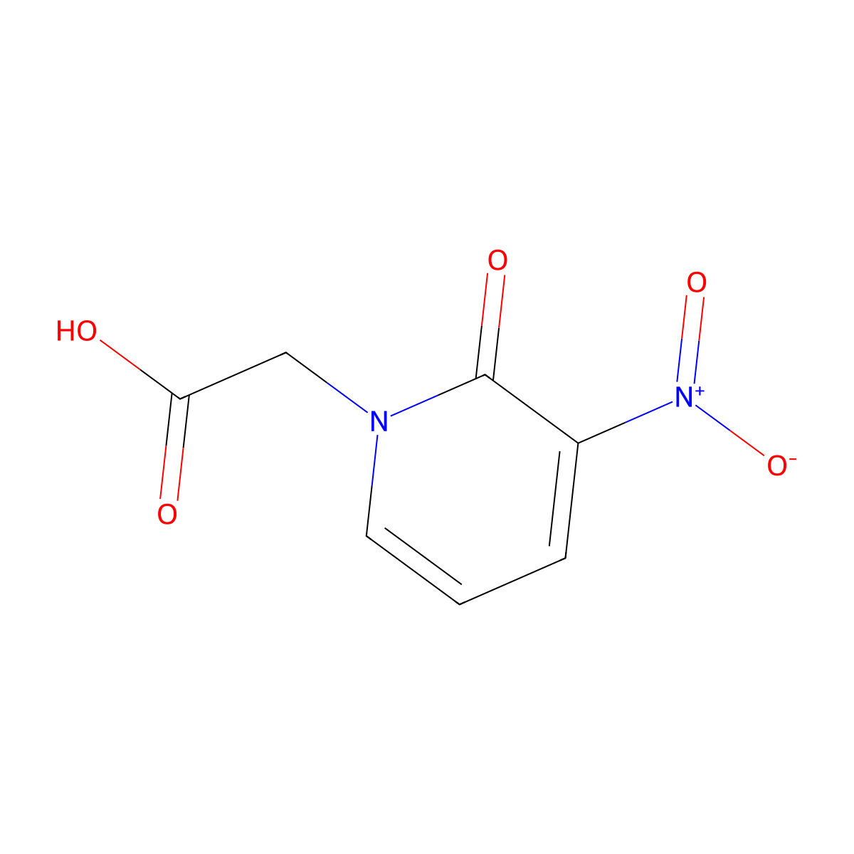 (3-nitro-2-oxopyridin-1(2H)-yl)acetic acid molecular structure, CAS 147283-78-1
