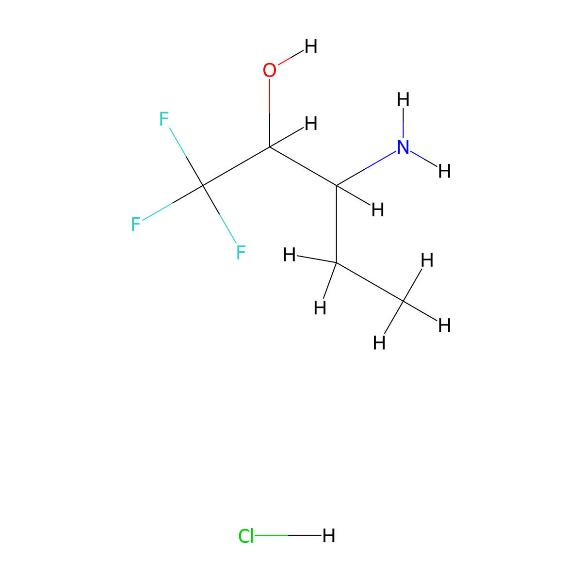 3-Amino-1,1,1-trifluoropentan-2-ol hydrochloride molecular structure, CAS 147284-85-3