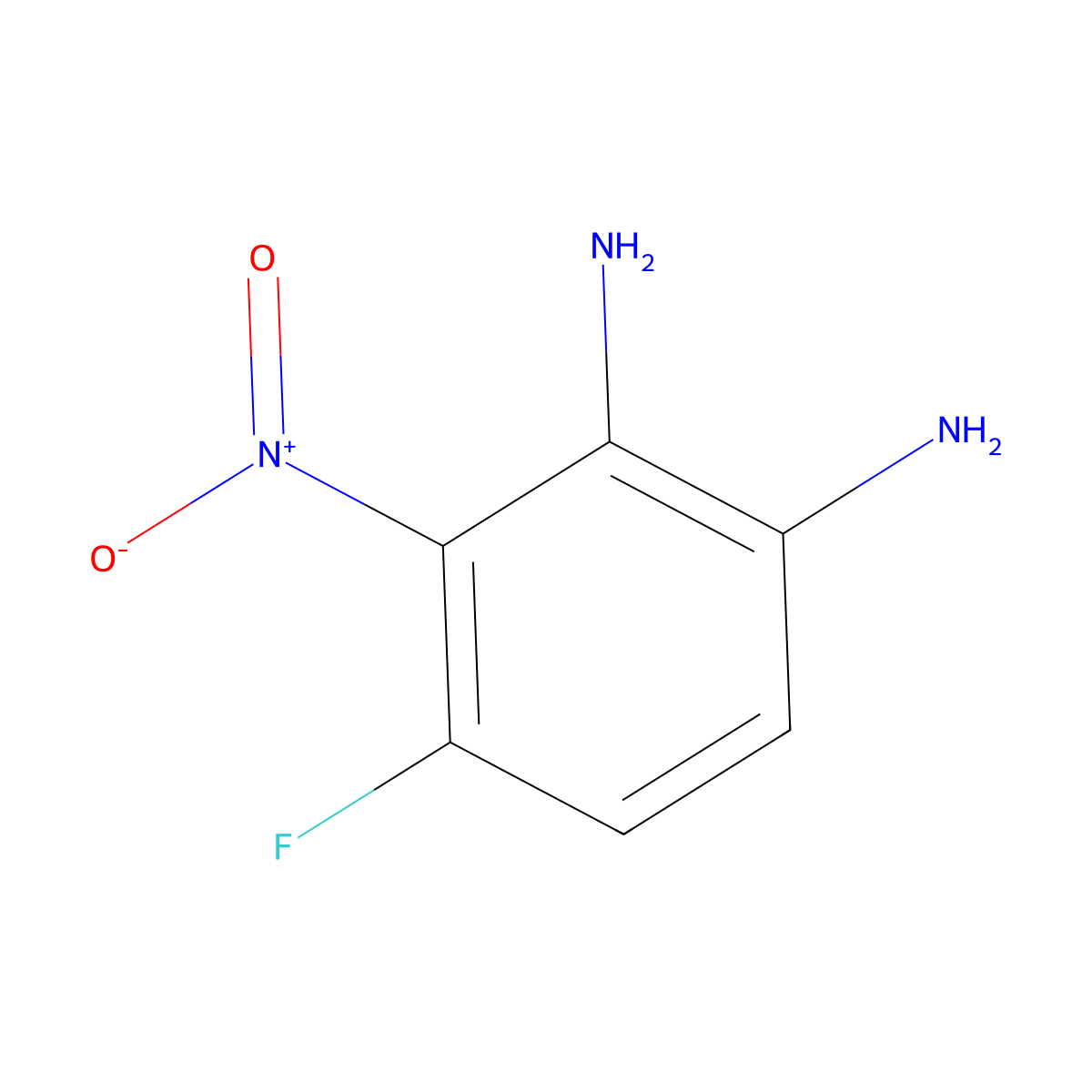 4-Fluoro-3-nitrobenzene-1,2-diamine molecular structure, CAS 147285-79-8