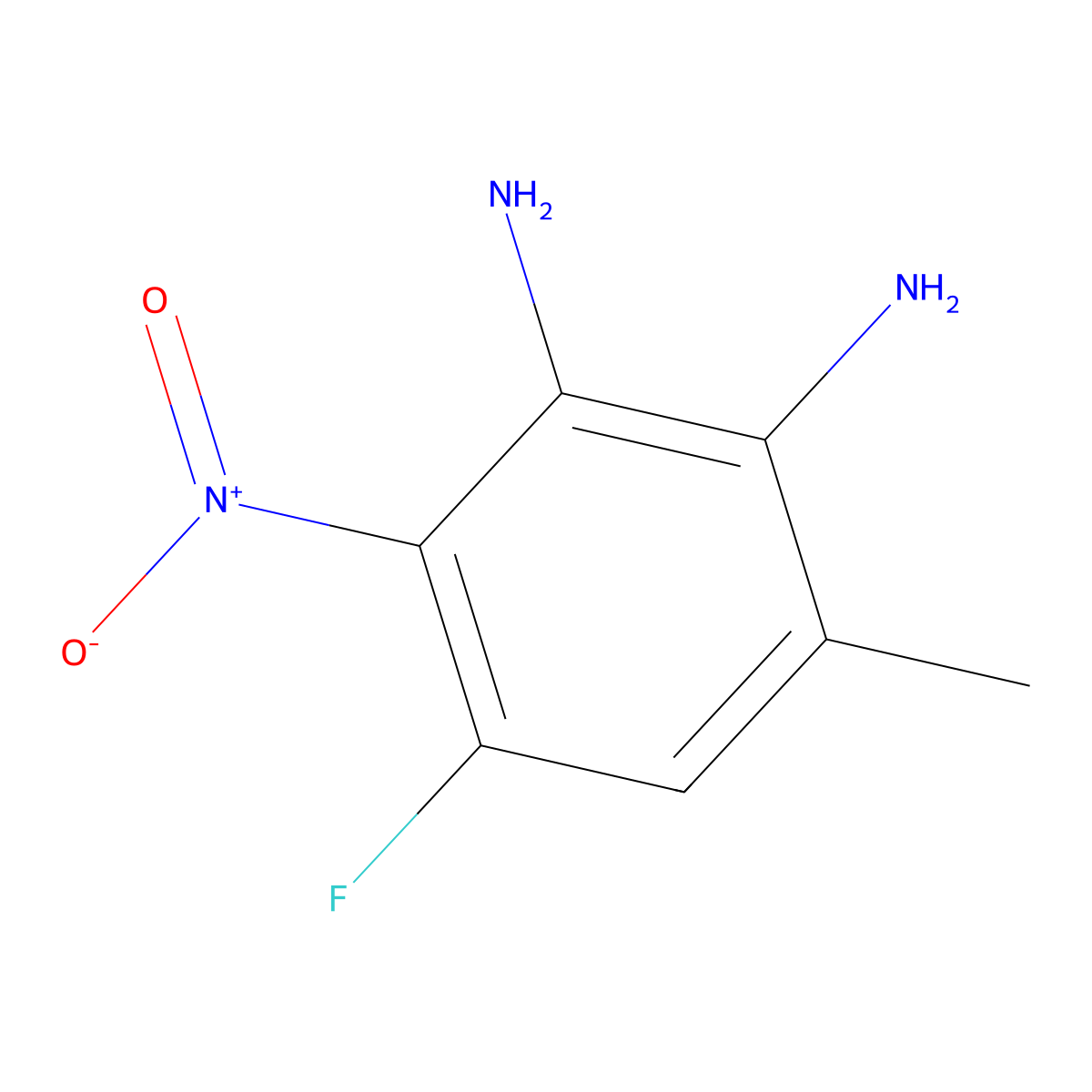 4-Fluoro-6-methyl-3-nitrobenzene-1,2-diamine molecular structure, CAS 147285-80-1