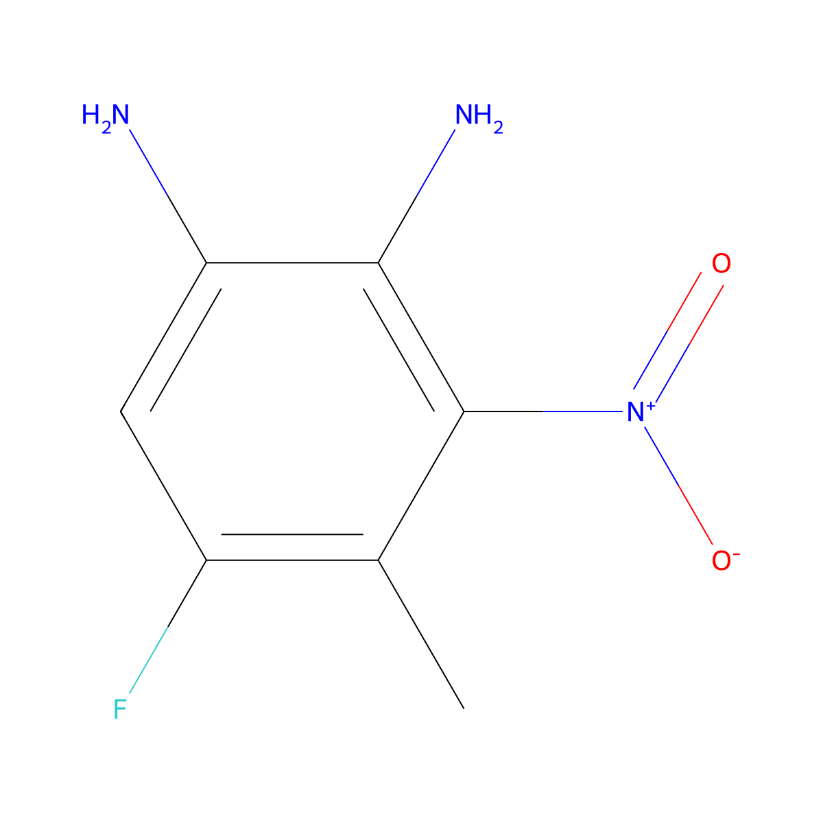5-Fluoro-4-methyl-3-nitrobenzene-1,2-diamine molecular structure, CAS 147285-84-5