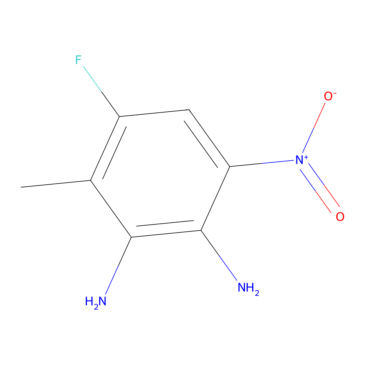 4-Fluoro-3-methyl-6-nitrobenzene-1,2-diamine molecular structure, CAS 147285-85-6