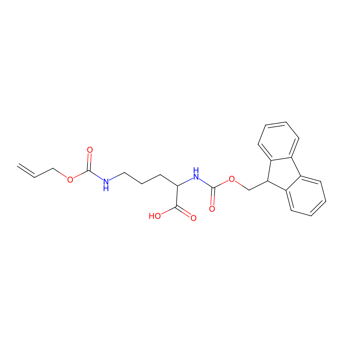 Fmoc-Orn(Alloc)-OH molecular structure, CAS 147290-11-7