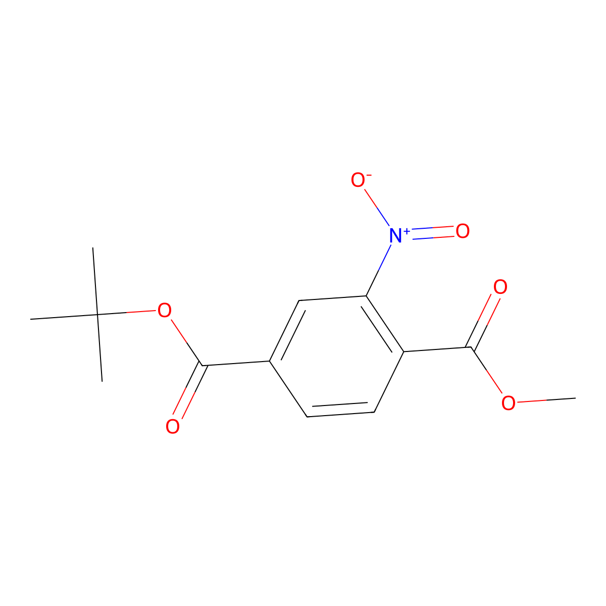 Tert-butyl 4-(methoxycarbonyl)-3-nitrobenzoate molecular structure, CAS 147291-52-9