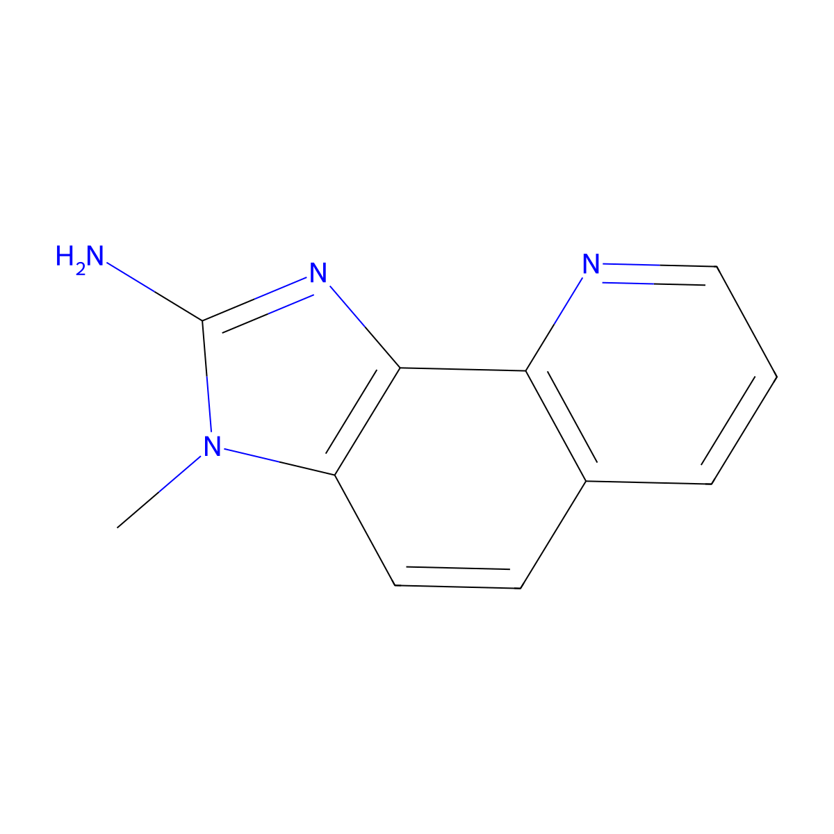 3H-Imidazo(4,5-h)quinolin-2-amine, 3-methyl- molecular structure, CAS 147293-13-8
