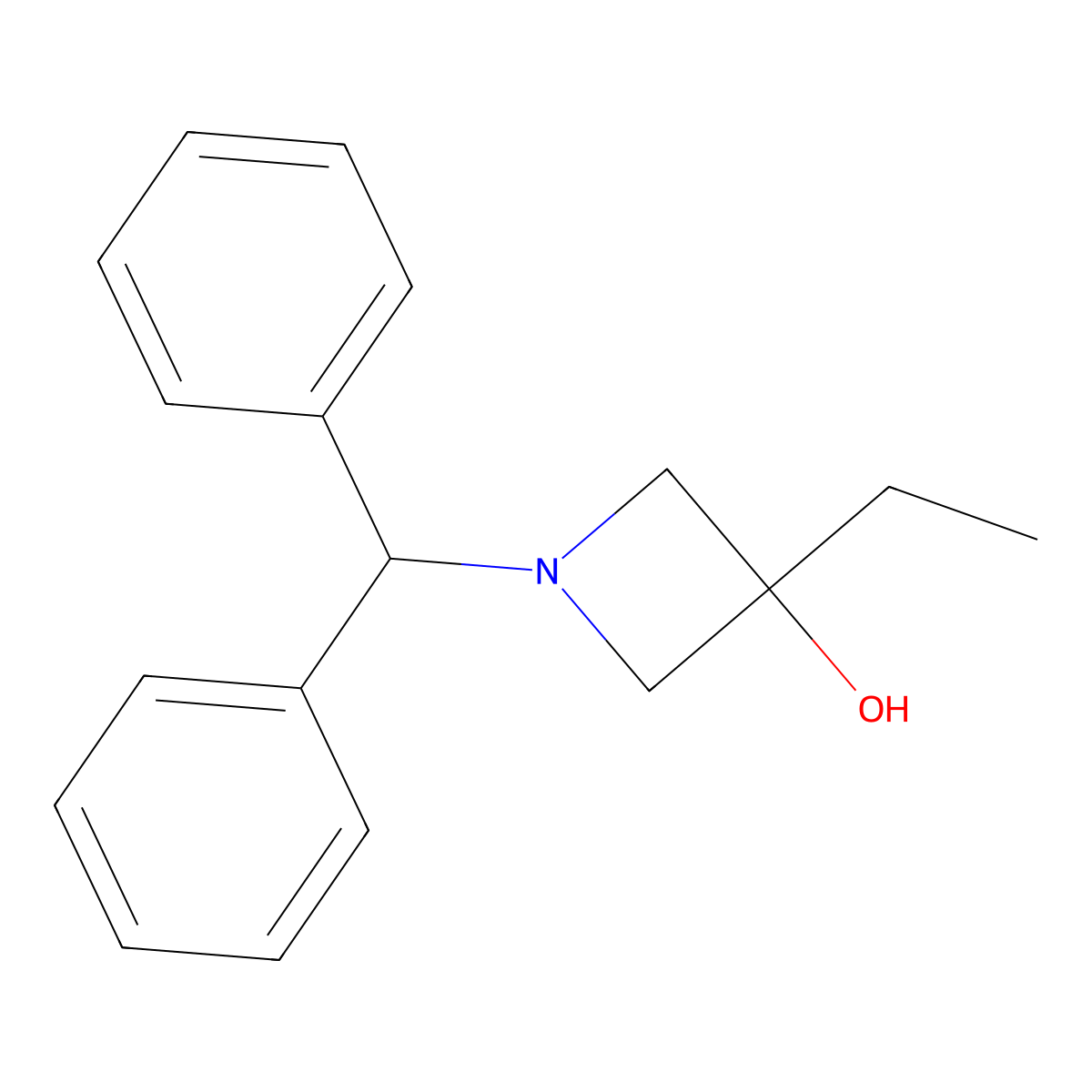 1-Benzhydryl-3-ethylazetidin-3-ol molecular structure, CAS 147293-65-0
