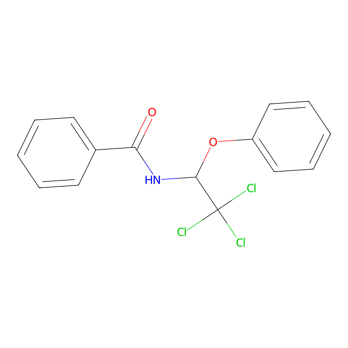 N-(2,2,2-trichloro-1-phenoxyethyl)benzamide molecular structure, CAS 147298-55-3