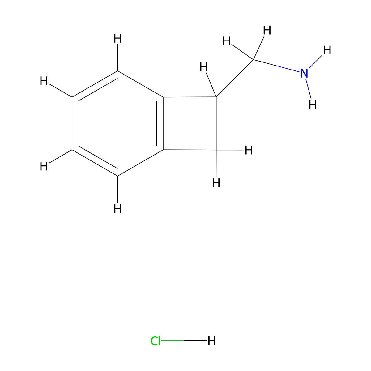 1-{Bicyclo[4.2.0]octa-1,3,5-trien-7-yl}methanamine hydrochloride molecular structure, CAS 1473-43-4