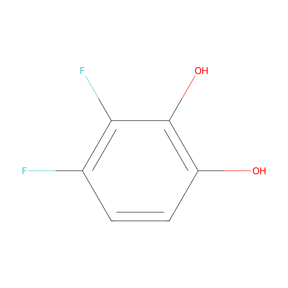 3,4-Difluorobenzene-1,2-diol molecular structure, CAS 147300-07-0