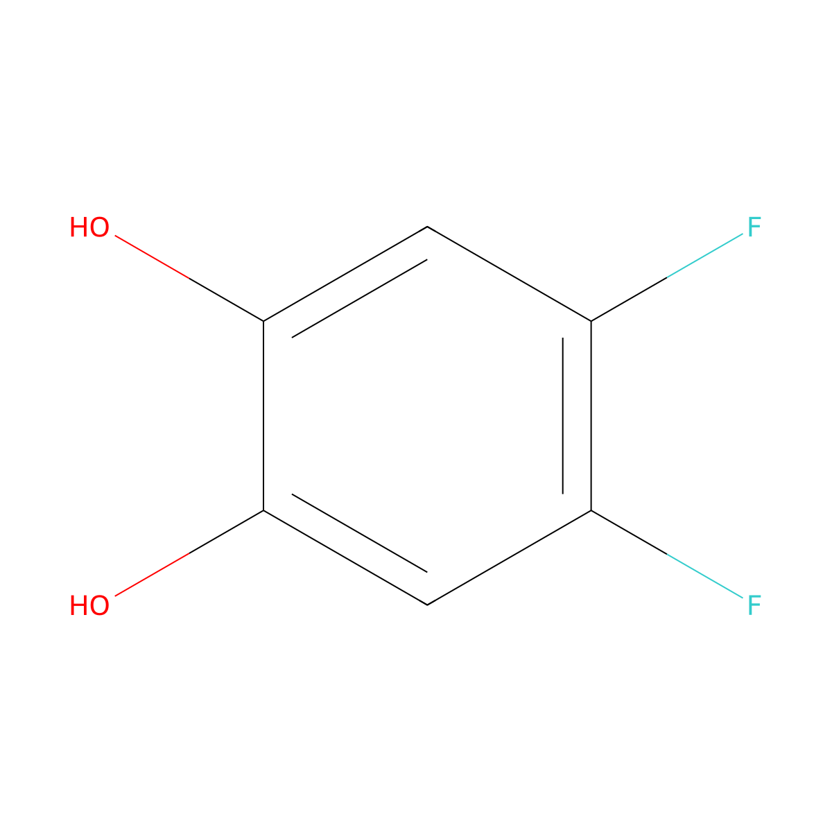 4,5-Difluorobenzene-1,2-diol molecular structure, CAS 147300-08-1