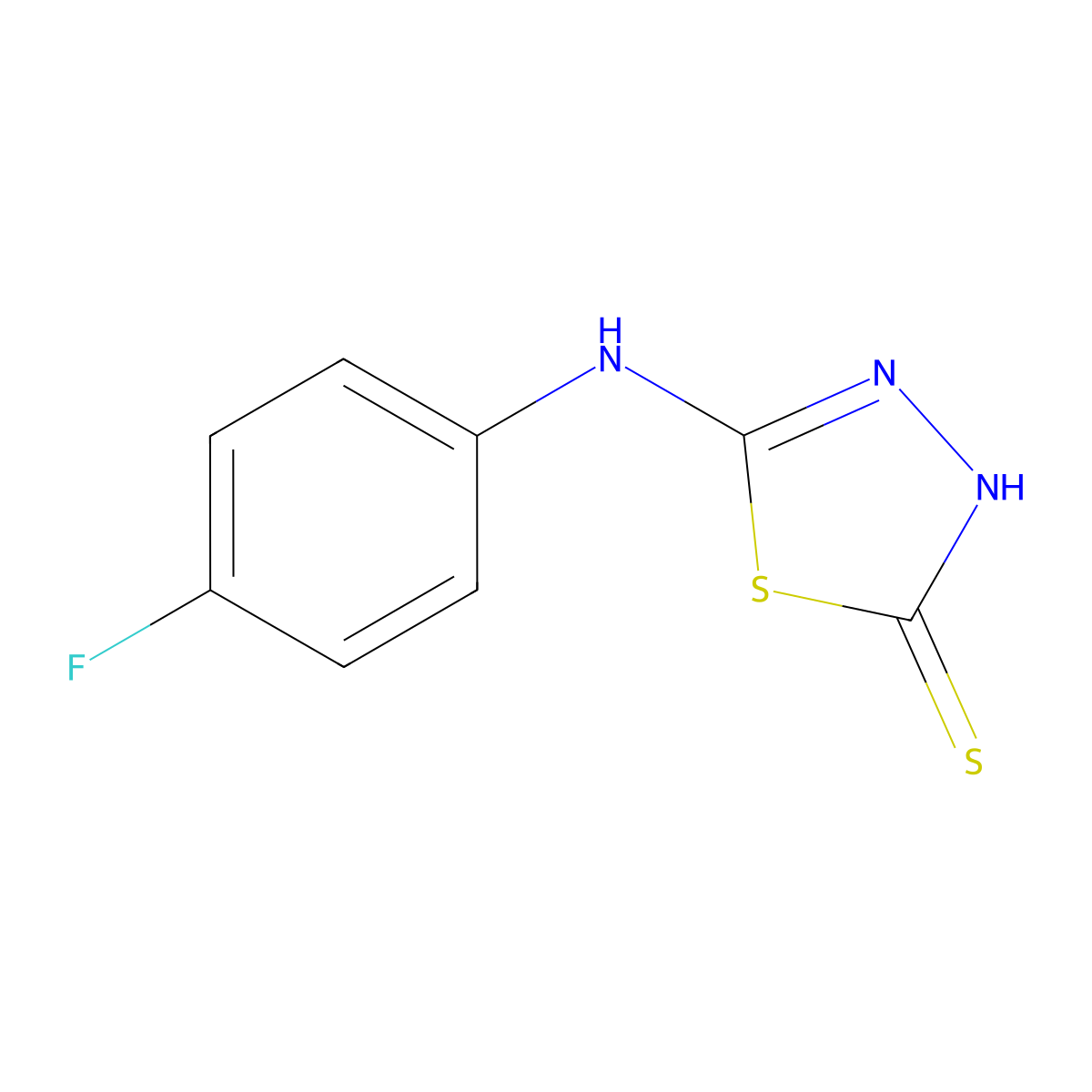 5-[(4-Fluorophenyl)amino]-1,3,4-thiadiazole-2-thiol molecular structure, CAS 14731-24-9
