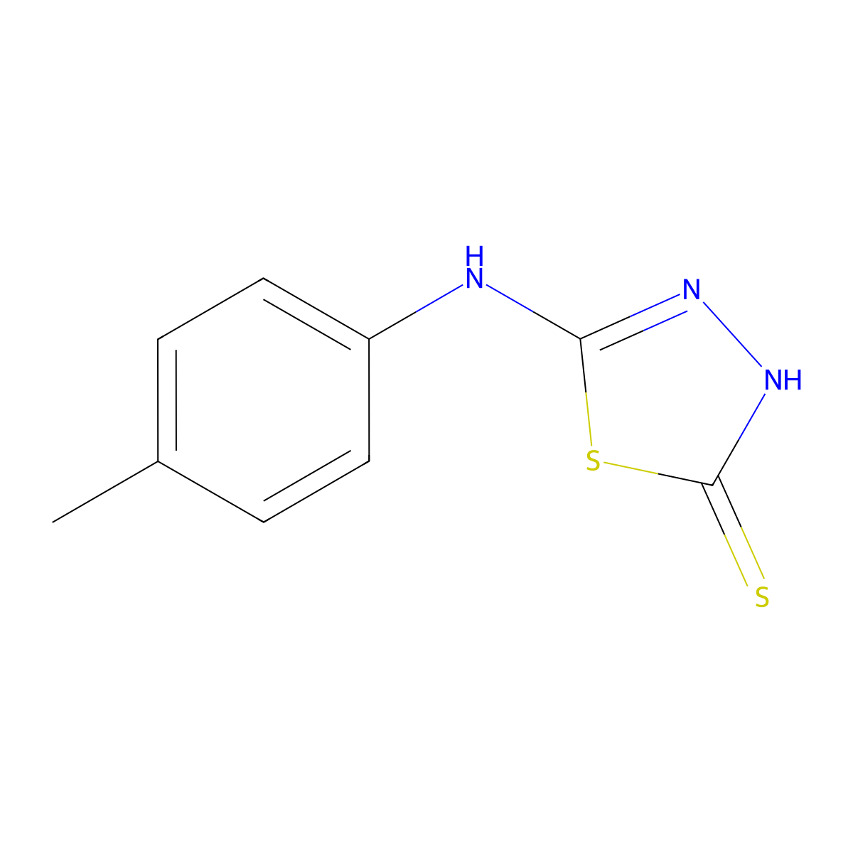 5-((4-Methylphenyl)amino)-1,3,4-thiadiazole-2(3H)-thione molecular structure, CAS 14731-25-0