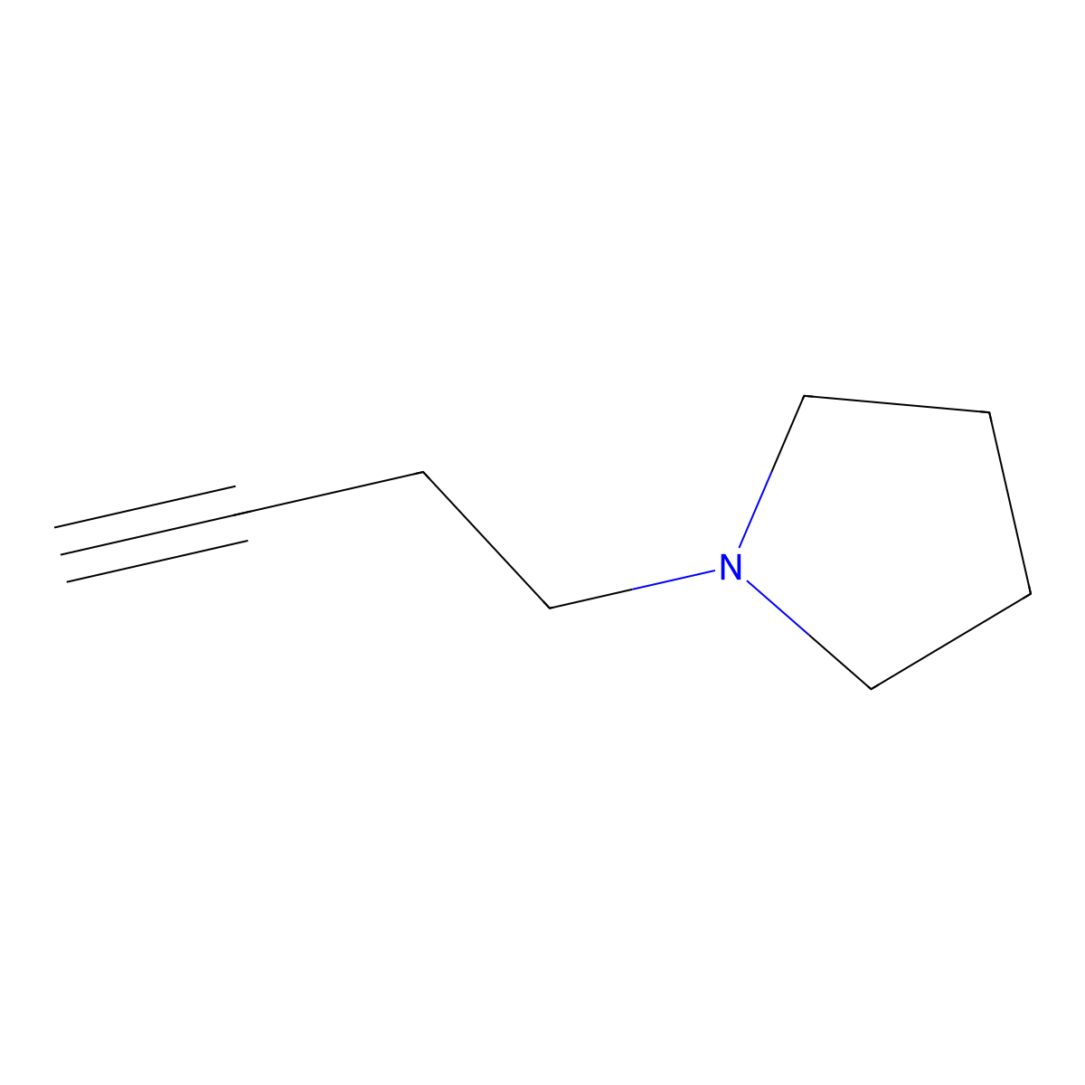 1-(But-3-yn-1-yl)pyrrolidine molecular structure, CAS 14731-40-9
