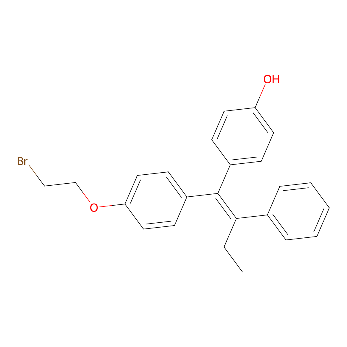Phenol, 4-[1-[4-(2-bromoethoxy)phenyl]-2-phenyl-1-butenyl]- molecular structure, CAS 147323-02-2