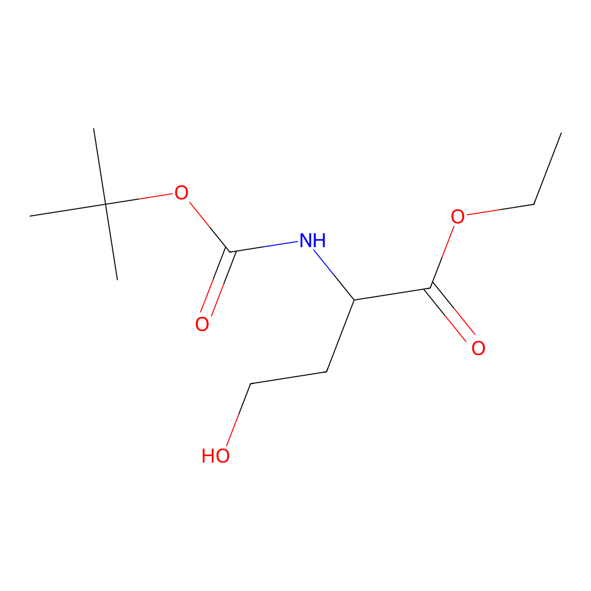 Ethyl N-(tert-butoxycarbonyl)-L-homoserinate molecular structure, CAS 147325-09-5