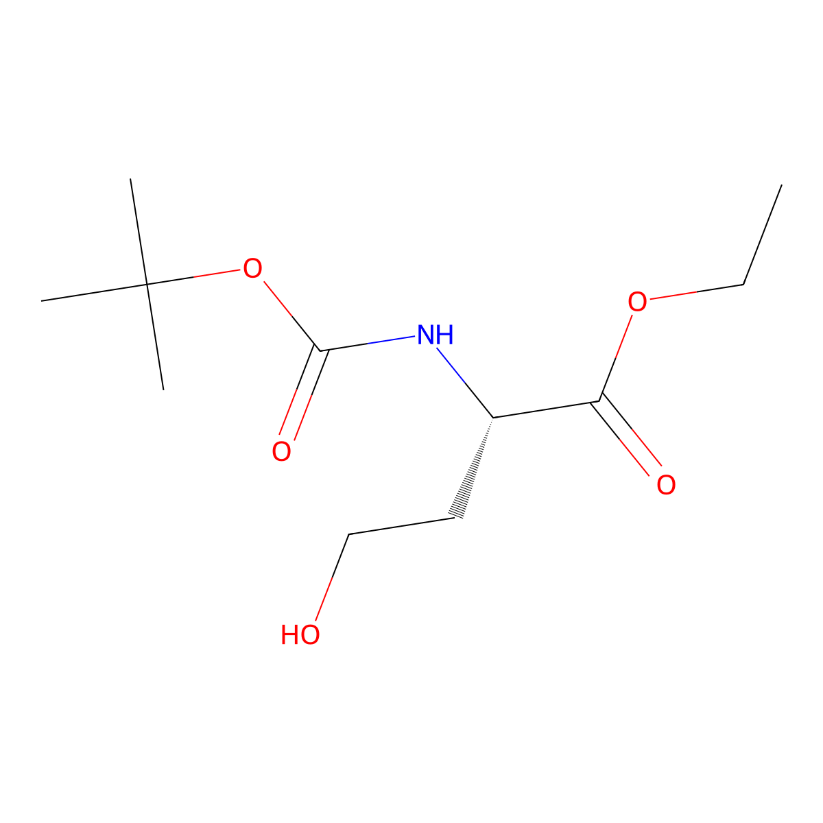 Ethyl N-(tert-butoxycarbonyl)-L-homoserinate molecular structure, CAS 147325-09-5