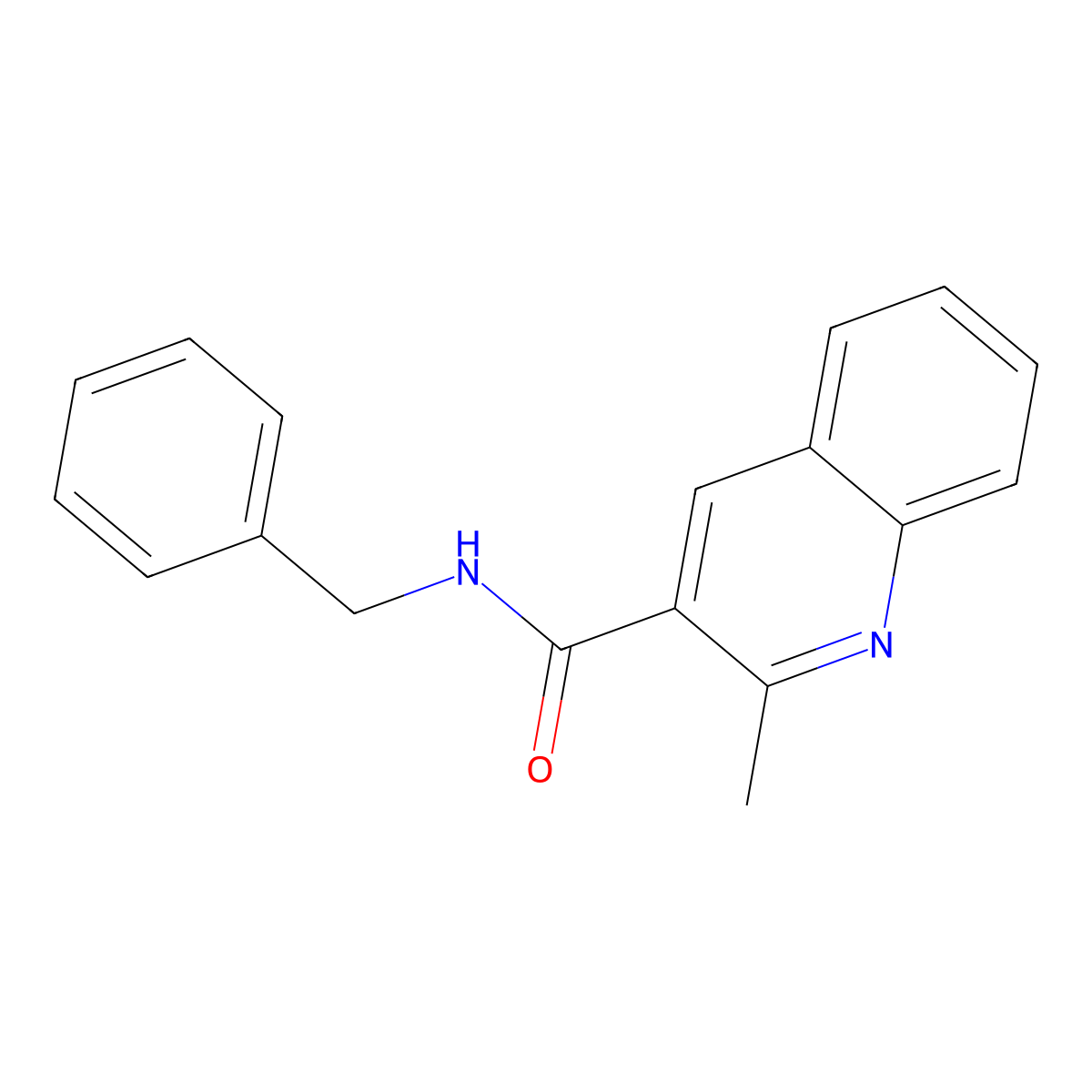 N-benzyl-2-methyl-3-quinolinecarboxamide molecular structure, CAS 147329-88-2